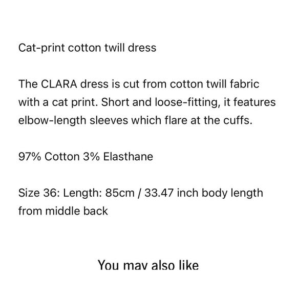 PAUL & JOE SISTER Cat Print Denim Shift Dress Pockets Sz 36 US 4/6 Free People - Picture 2 of 16